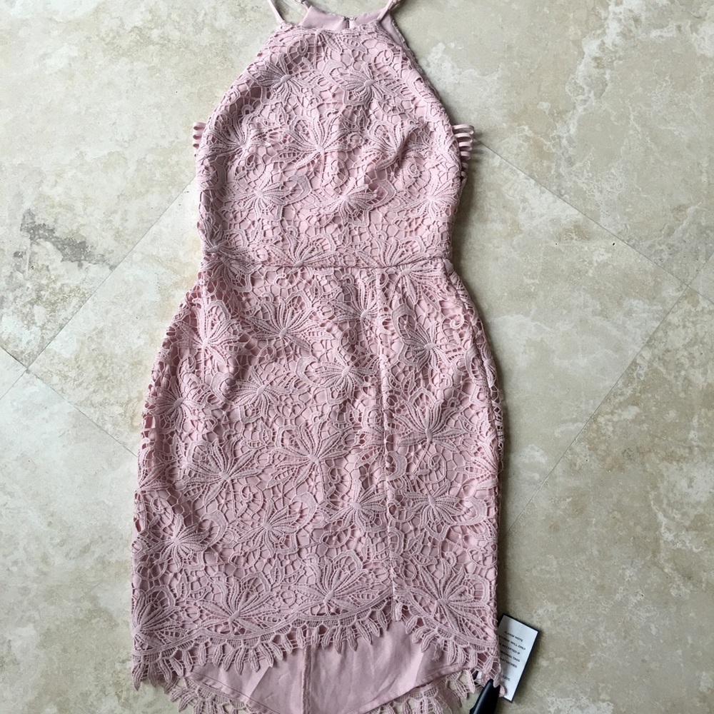 Adelyn Rae Pink Lace Dress
